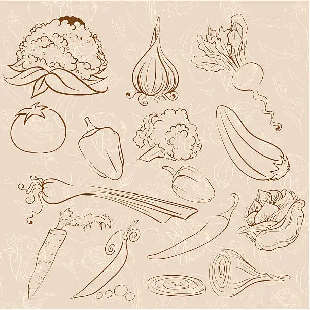 Vector illustration of Vegetables background