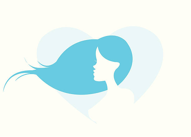 Frau mit fließendem Haar – Vektorgrafik