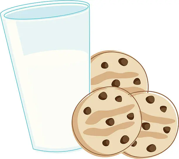Vector illustration of Milk and Cookies