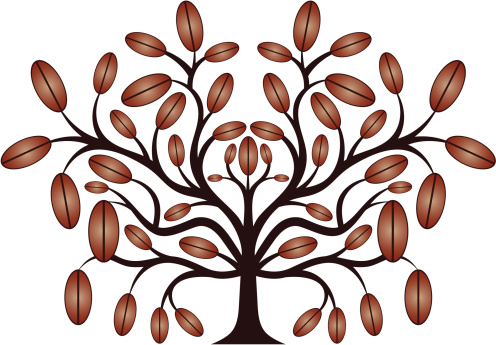 Simple decorative coffee tree. 