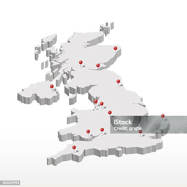 United Kingdom Stock Illustration - Download Image Now - Map, UK, Three Dimensional