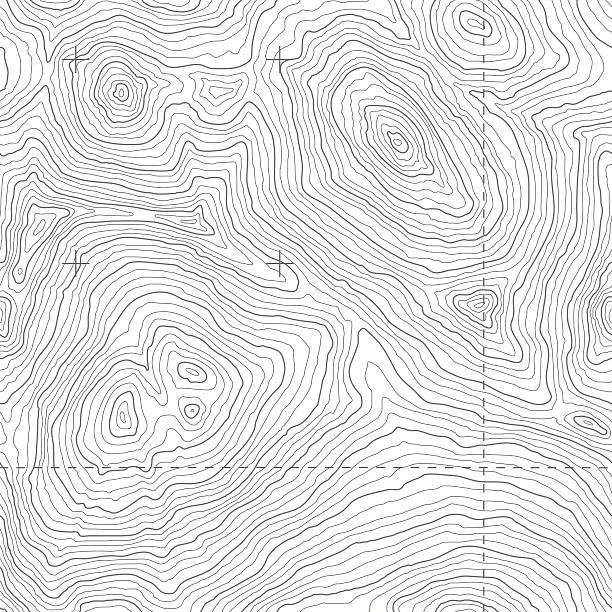 Seamless Topographic Map Big seamless topography tile vector. Depicts rugged mountainous terrain in a fictional location. Includes hi-res jpeg (3700x3700).  physical geography illustrations stock illustrations