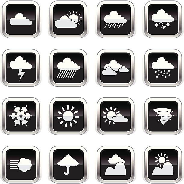 ilustrações, clipart, desenhos animados e ícones de supergloss preto ícones-tempo - cold rain parasol gray