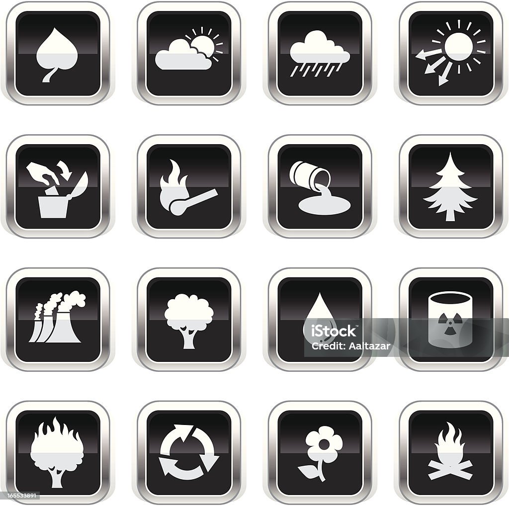 Iconos de Eco Supergloss negro - arte vectorial de Basura libre de derechos