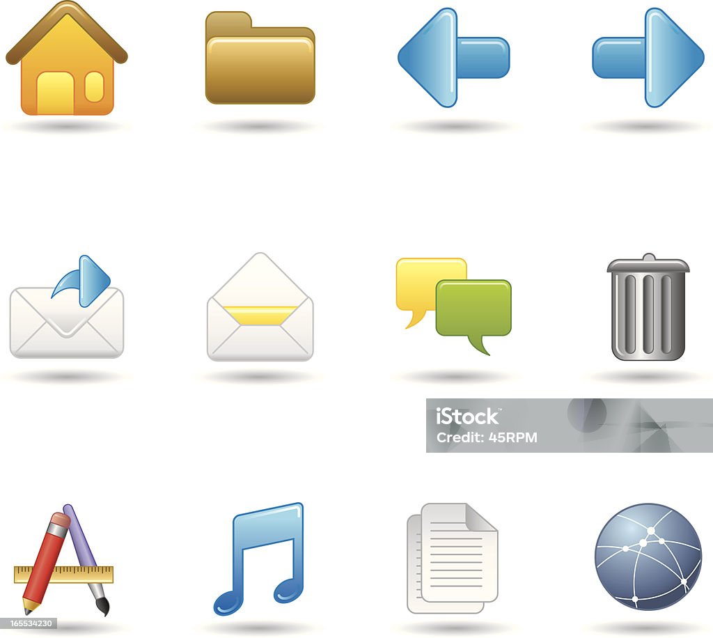 Handy Icons - OS & Applications Computer desktop icon set. for your presentation and print, fully editable. ZIP contain hires jpg, AI 10 & AI CS2.  Arrow Symbol stock vector