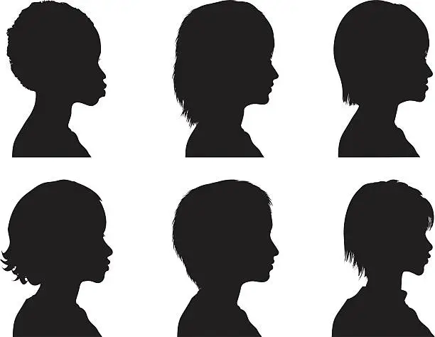Vector illustration of Profile Silhouettes - Women