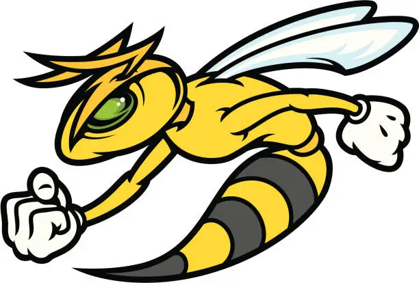 Vector illustration of Mad Hornet