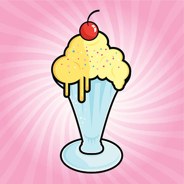 Ice Cream Sundae vector art illustration