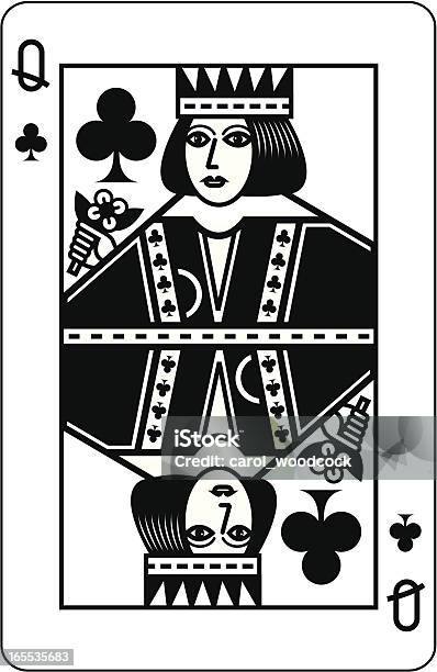 Queen Of Clubs Schwarz Stock Vektor Art und mehr Bilder von Buchstabe Q - Buchstabe Q, Dame - Figurenkarte, Icon