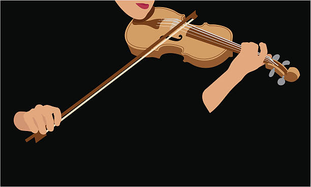 ilustrações de stock, clip art, desenhos animados e ícones de música de violino - human hand on black