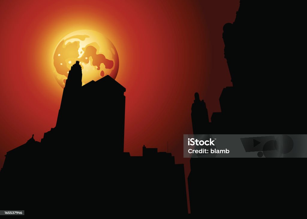 Red Moon Red moon rises over Chicago towers. Architecture stock vector Red Moon Red moon rises over Chicago towers. Architecture stock vector