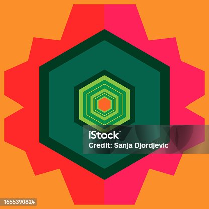 istock Abstract geometric hexagon poster background 1655390824