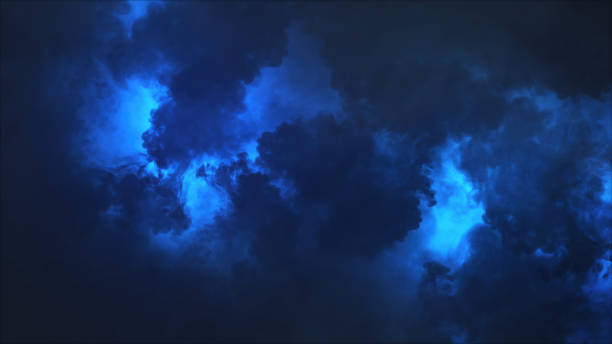 Free picture: Dark blue clouds in the bluish sky at dusk