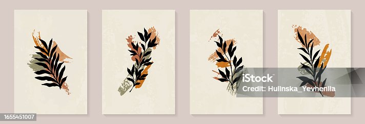 istock Creative minimalist hand draw Abstract art background. Modern aesthetic illustrations. Bohemian style Collection of contemporary artistic Design for wall decoration, postcard, poster, brochure 1655451007