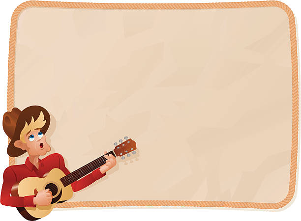 Singing Cowboy Background Singing Cowboy Background - High res JPG included guitar borders stock illustrations