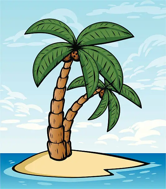 Vector illustration of tropical scenery