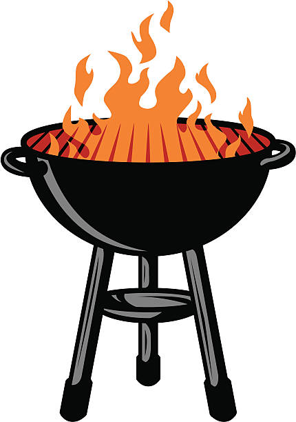fiammeggiante grill - illustrazione arte vettoriale