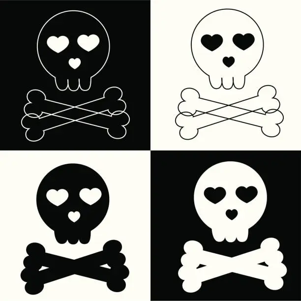 Vector illustration of Trendy Cross Bones