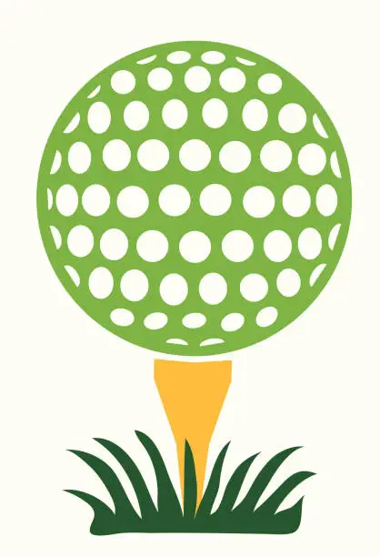 Vector illustration of green golf ball