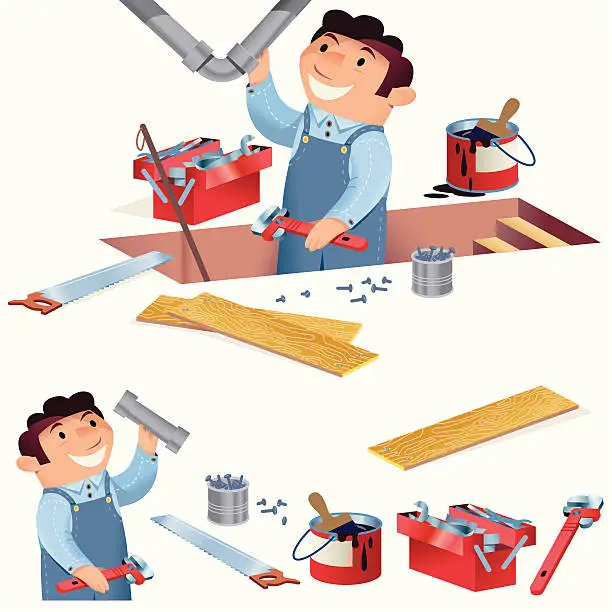 Vector illustration of DIY man