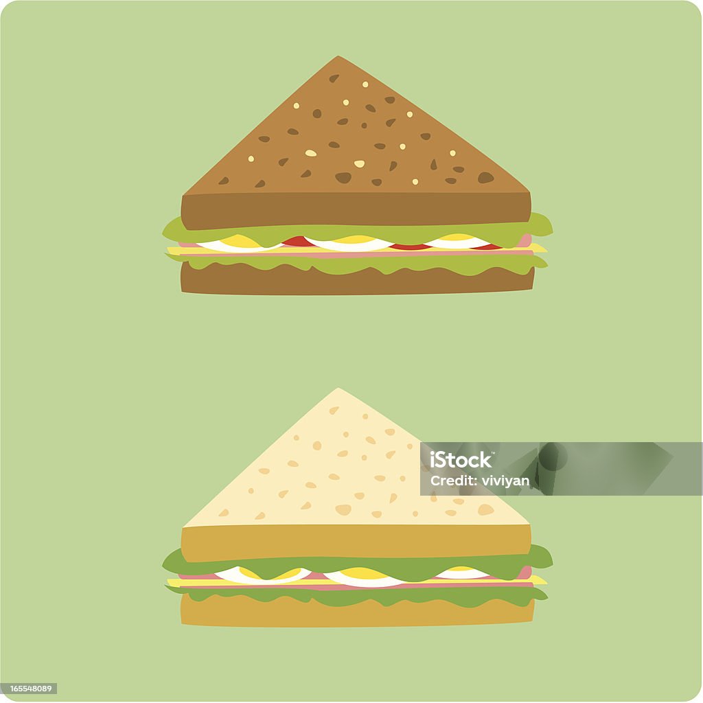 Яйцо и ветчина сэндвичи - Век�торная графика Бутерброд роялти-фри