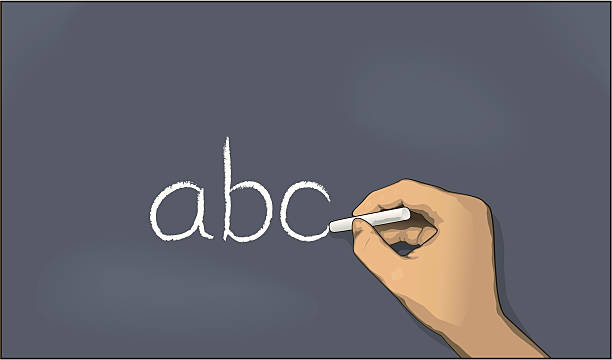 ilustraciones, imágenes clip art, dibujos animados e iconos de stock de abc de la pizarra - teaching blackboard preschool alphabetical order