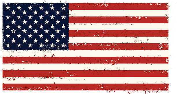 USA Grunge flag A USA flag with a distressed texture. On layers for easy editing. vintage american flag stock illustrations