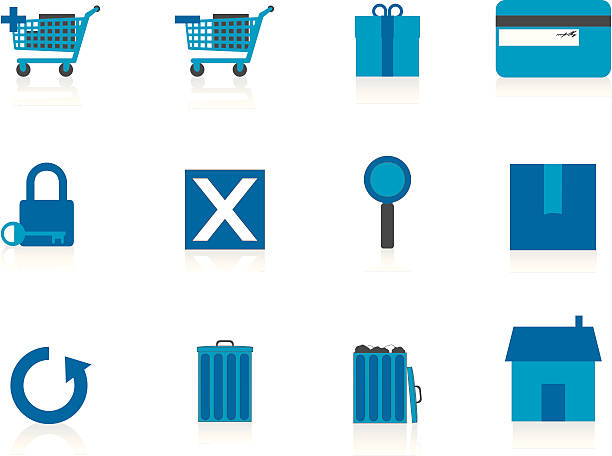 Internet Icons Series 1 - E-Commerce, Blue (Aqua) vector art illustration