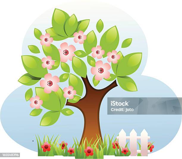 Árvore De Flor - Arte vetorial de stock e mais imagens de Cultivado - Cultivado, Céu, Flor