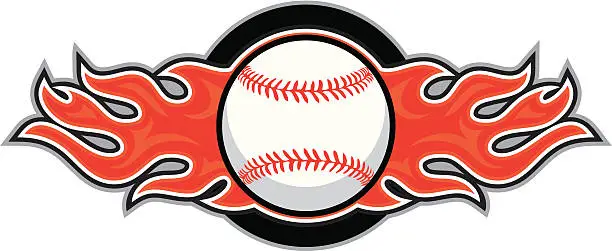 Vector illustration of Flame baseball Design