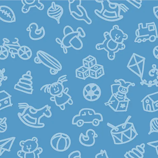 Vector illustration of seamless pattern: toys