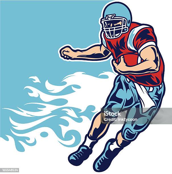 Football Run Stock Illustration - Download Image Now - American Football - Sport, Cartoon, Football Helmet