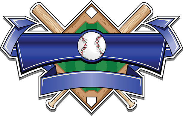 klassische baseball-banner-logo - baseball dirt softball baseball diamond stock-grafiken, -clipart, -cartoons und -symbole