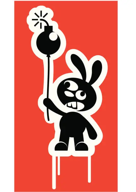 Vector illustration of bomb bunny