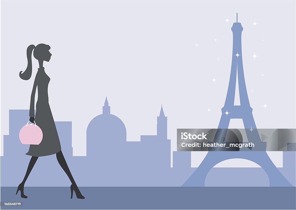 Strolling em Paris - Royalty-free Paris - França arte vetorial