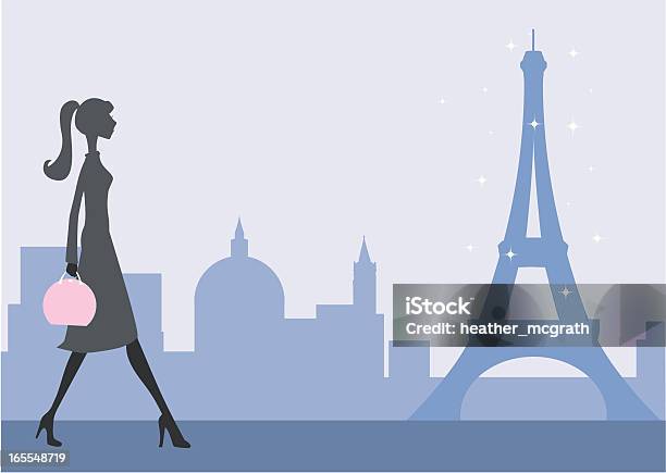 Strolling Em Paris - Arte vetorial de stock e mais imagens de Paris - França - Paris - França, Rua, Torre Eiffel