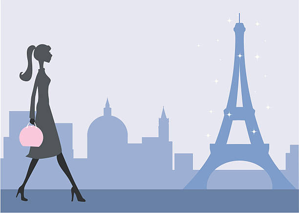 bildbanksillustrationer, clip art samt tecknat material och ikoner med strolling in paris - välbärgad livsstil