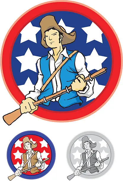 Vector illustration of Confederate Soldier for Independence Day