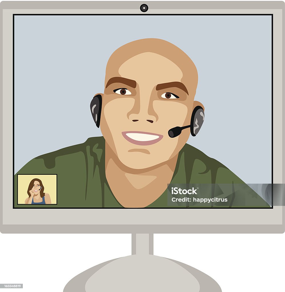 Tchat webcam - clipart vectoriel de Casque audio libre de droits