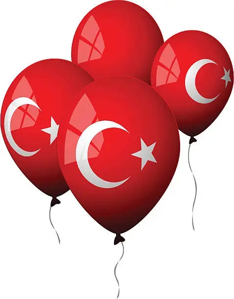 Vector illustration of Turkey - Balloons