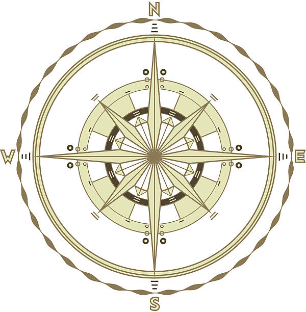 illustrations, cliparts, dessins animés et icônes de un compas de navigation - map compass old globe