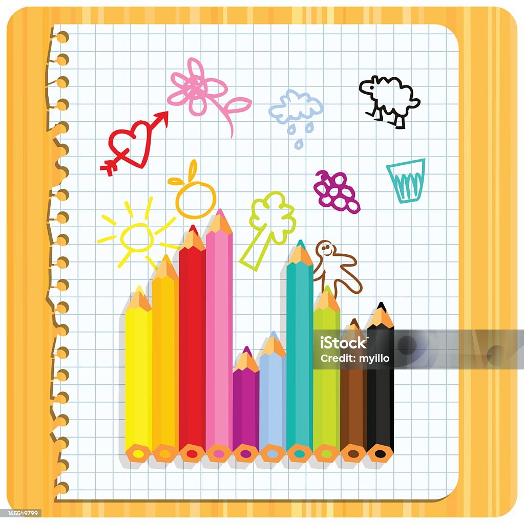 Colour Pencils Colour pencils on the desk. Please see some similar pictures in my lightboxs: Back to School stock vector