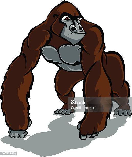 Zła Gorilla - Stockowe grafiki wektorowe i więcej obrazów Goryl - Goryl, Siła, Autorytet