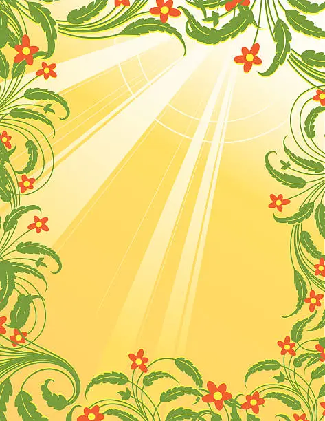 Vector illustration of Leafy Sunrise