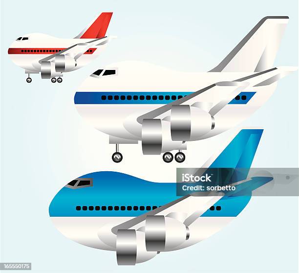 Ilustración de Colección De Aviones y más Vectores Libres de Derechos de Avión - Avión, Avión de pasajeros, Cielo