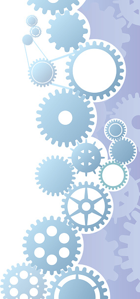 istock Vector illustrations of gray gears on purple background 165550343