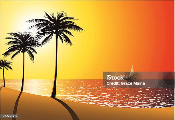 Beach Sunsetwektor - Stockowe grafiki wektorowe i więcej obrazów Palm Beach - Gold Coast - Palm Beach - Gold Coast, Palm Beach - Stan Floryda, Palm Beach - Sydney