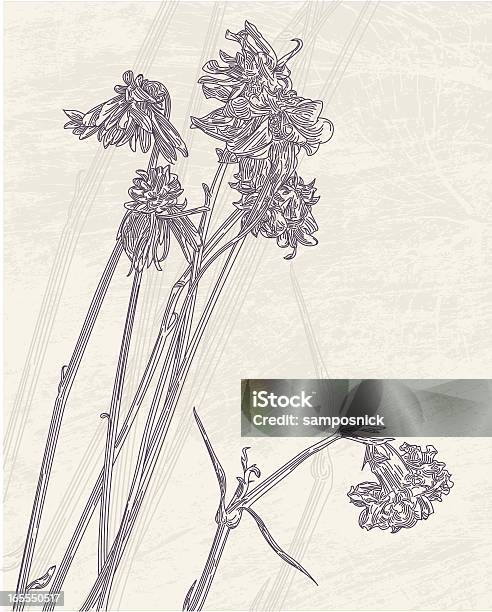 Сухое Цветов — стоковая векторная графика и другие изображения на тему Цветок - Цветок, Увядшее растение, Антиквариат