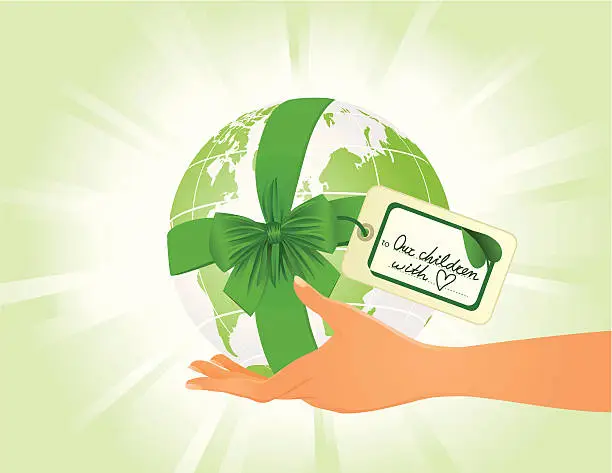 Vector illustration of Green world serie-A gift