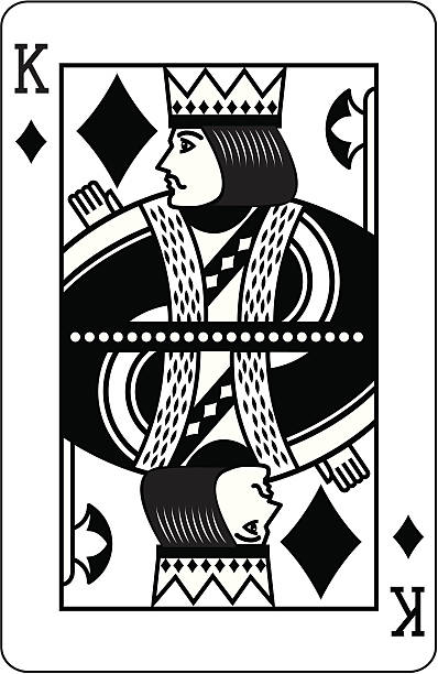 King of Diamonds Black vector art illustration